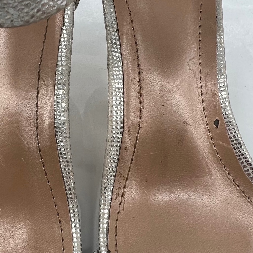 Style & Co Silver Ankle Strap Heeled Sandals Size 8.5 Women’s - Picture 8 of 8